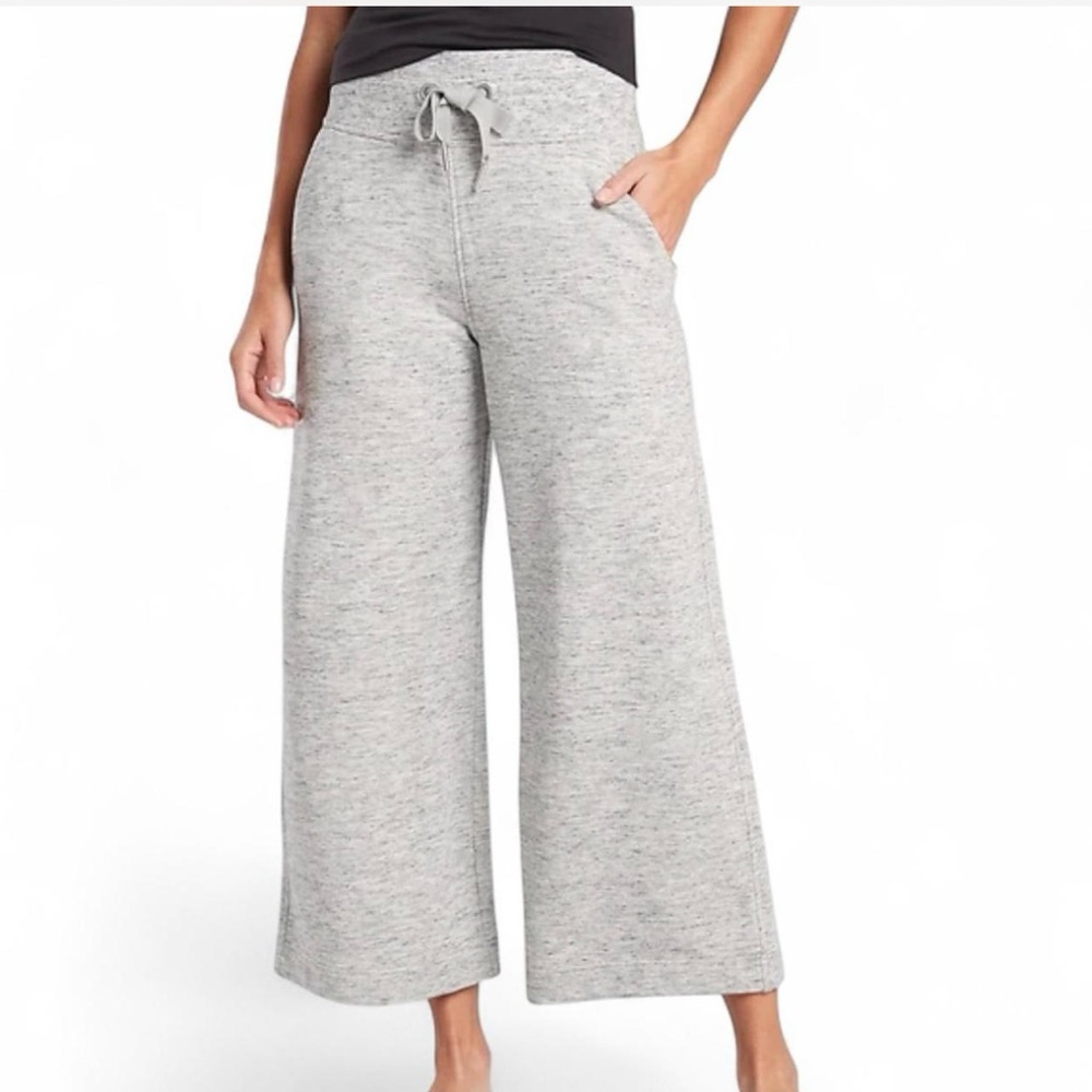 Athleta Light Gray Wide-Leg Pants